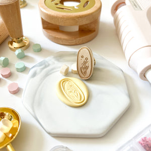 3D Wax Seal Head - Floral In Oval Frame (Does not include handle)