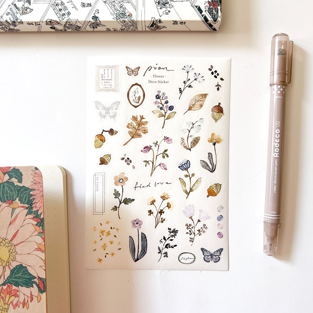 Pion Sticker Sheet - Flower