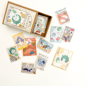 Shinzi Katoh Postage Style Kirapika Flake Stickers (08) - Aesop's Fables 2