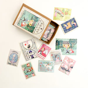 Shinzi Katoh Postage Style Kirapika Flake Stickers (09) - Grimm's Fairy Tales 1