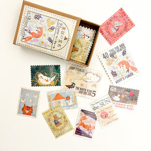 Shinzi Katoh Postage Style Kirapika Flake Stickers (07) - Aesop's Fables 1