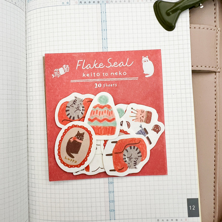 Furukawa Paper Sticker Flakes - Keito to Neko QSA172 Ltd. Winter Edition