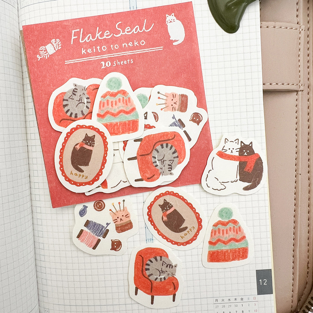 Furukawa Paper Sticker Flakes - Keito to Neko QSA172 Ltd. Winter Edition