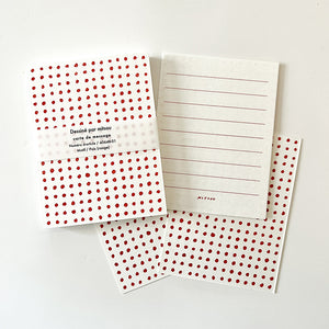 Classiky x Mitsou Letterpress Note Cards 20pc - Dot / Red