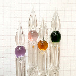 Baroque Short Size Glass Dip Pen - Violet