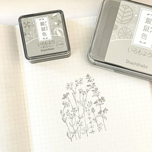 Shachihata Iromoyo MINI Ink Pad - Silver grey - Ginnezuiro 銀鼠色 - HAC-S1-GR