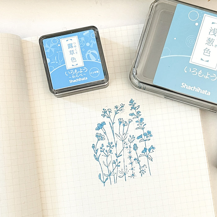 Shachihata Iromoyo MINI Ink Pad - Dayflower Tsuyukusairo 露草色 - HAC-S1-LB