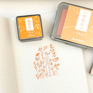 Shachihata Iromoyo MINI Ink Pad - Tangerine/Mikan Iro Color - HAC -S1-WY