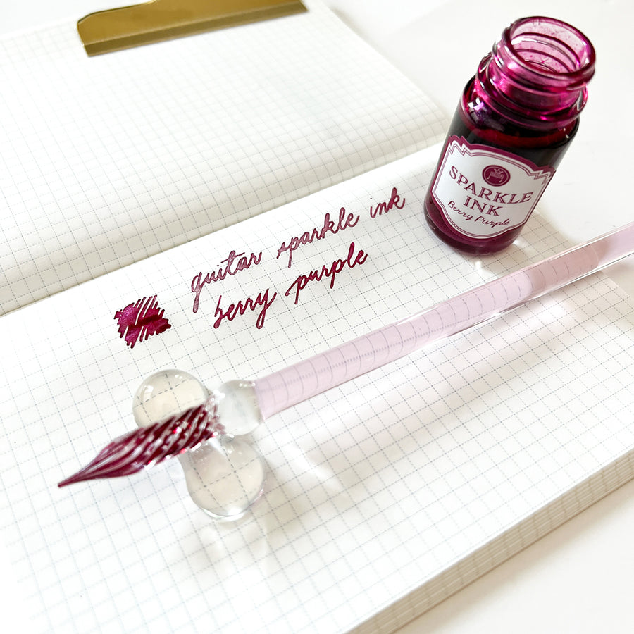 Azonx Cylinder Straw Style Glass Dip Pen - Pink