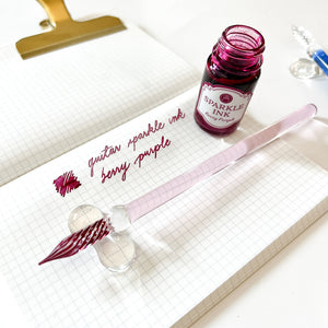 Azonx Cylinder Straw Style Glass Dip Pen - Pink