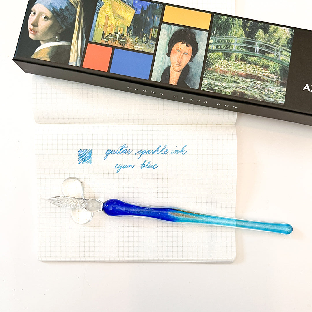Azonx Glass Dip Pen - Lamé Blue
