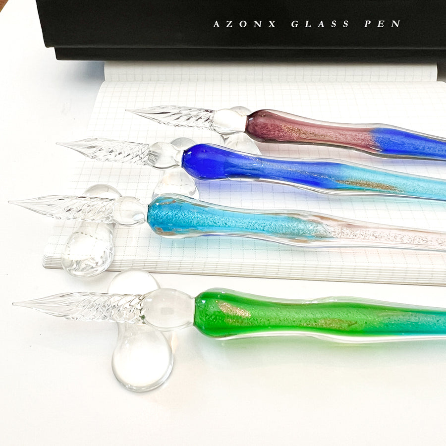Azonx Glass Dip Pen - Lamé Green
