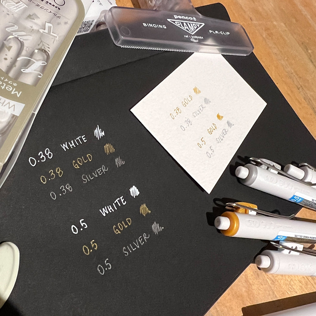 Ohuhu Leahi Series 3 Colors Metallic Gel Ink Set, Water-Based - 6 White 3 Silver 3 Gold I.15328948