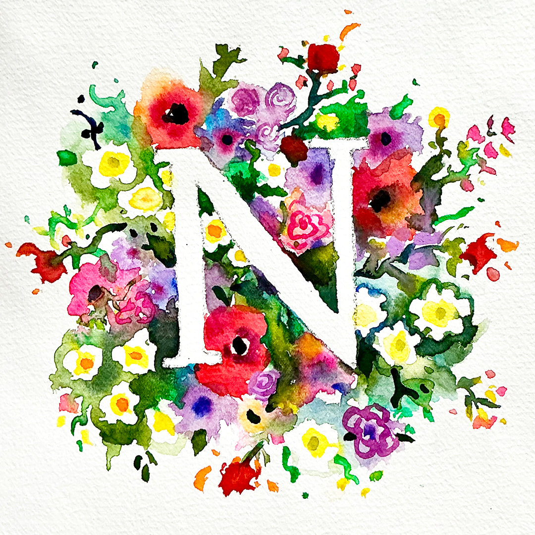 Floral Watercolor Monogram Workshop