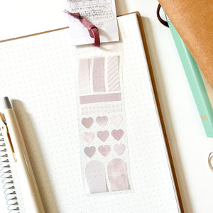 Kamio Signet Seal Sticker Set - 3 Sheets Bookmark - Smokey Pink 811