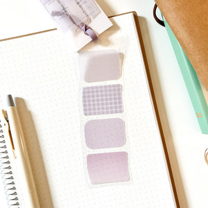 Kamio Signet Seal Sticker Set - 3 Sheets Bookmark - Purple 810