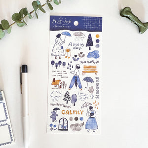 Mind Wave Play & Ink Sticker - Rainy Day Walk 81852