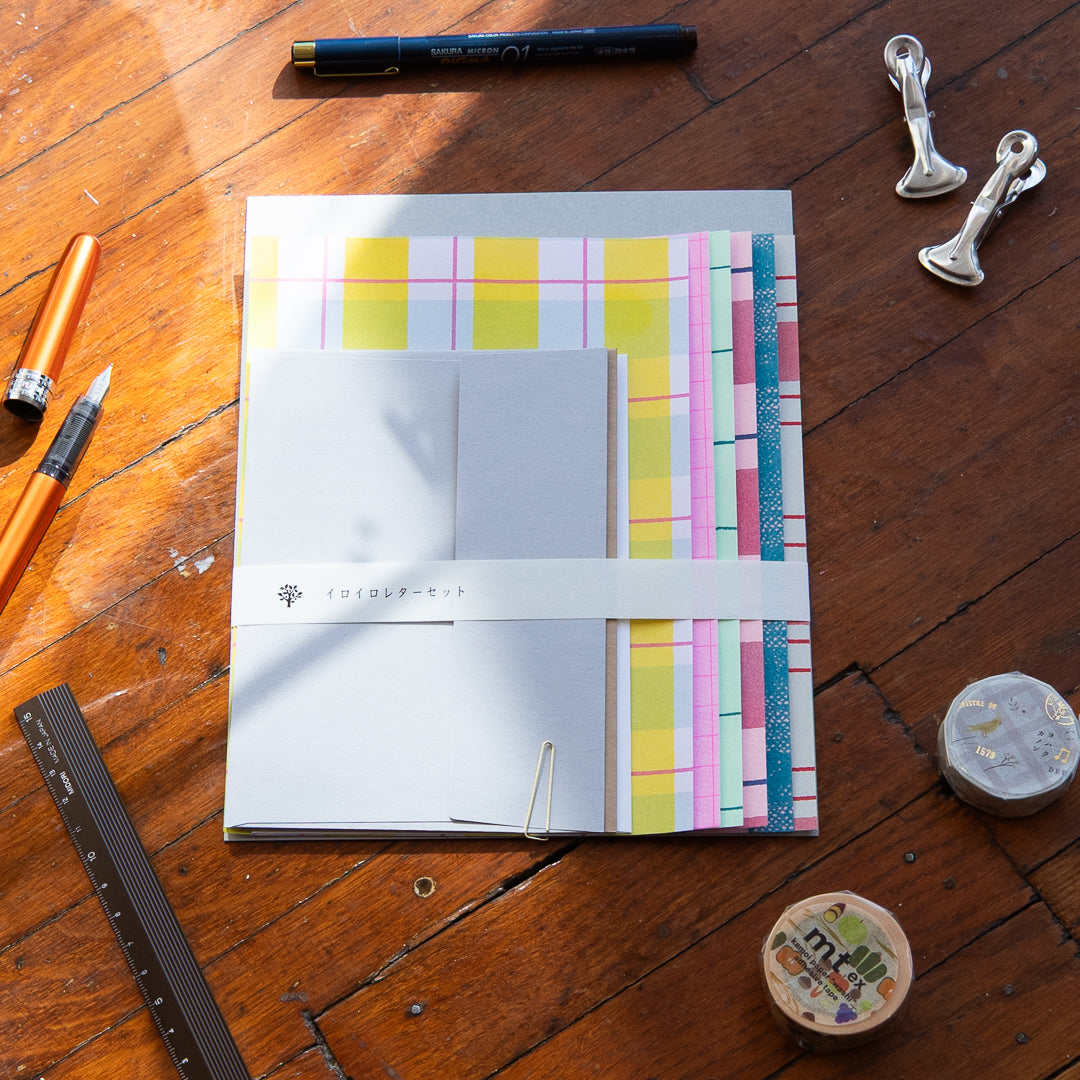 Mizushima IROIRO Letter Writing Set - Check