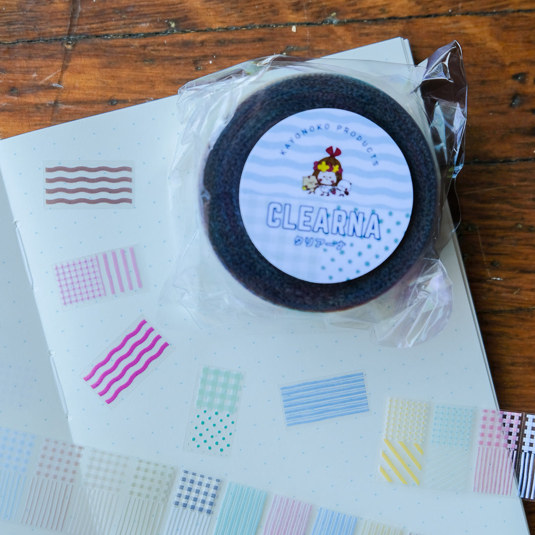 Kayonoko Clear Label Sticker - Stripes and Dots Transparent