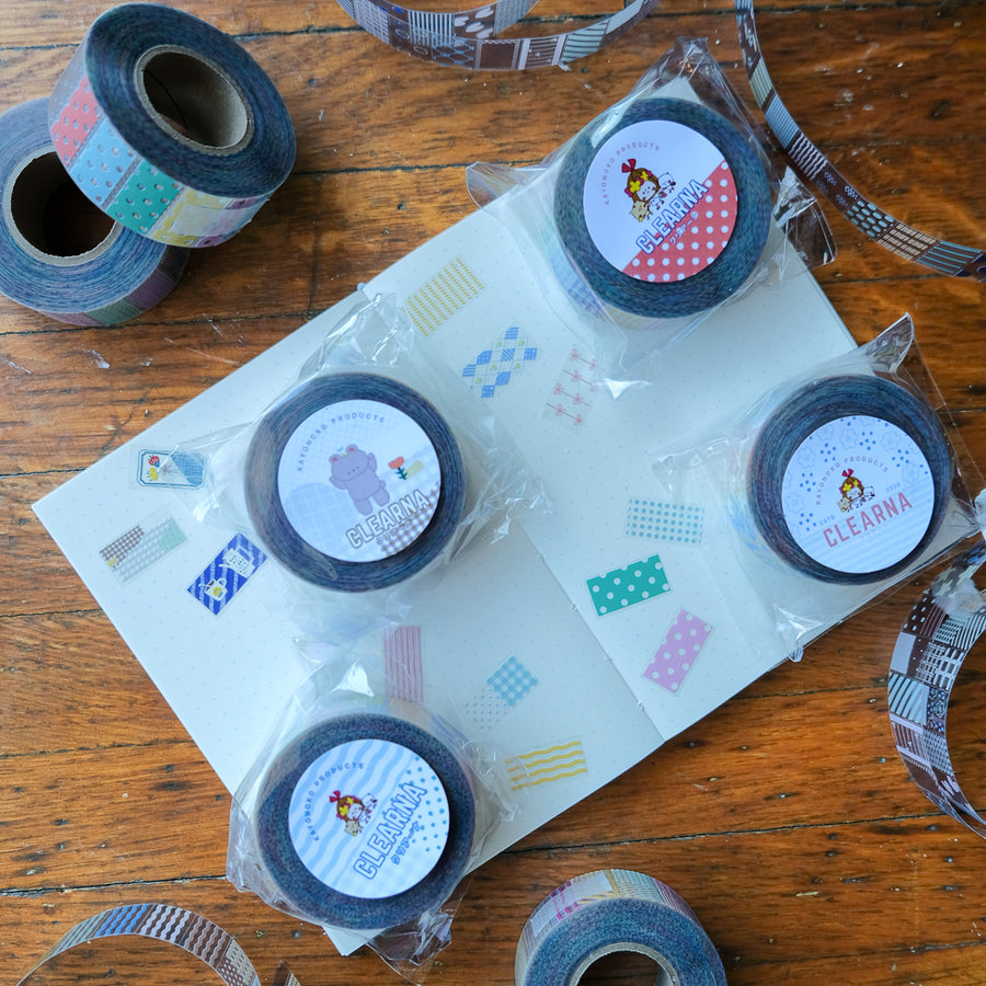 Kayonoko Clear Label Sticker - Stripes and Dots Transparent