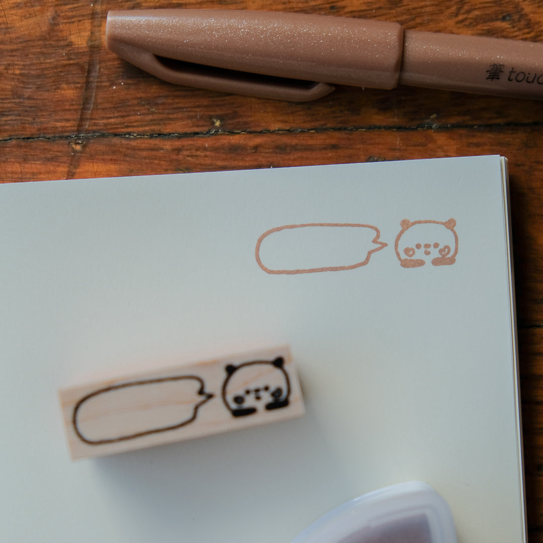Kayonoko Rubber Stamp - Panda Speech Bubble