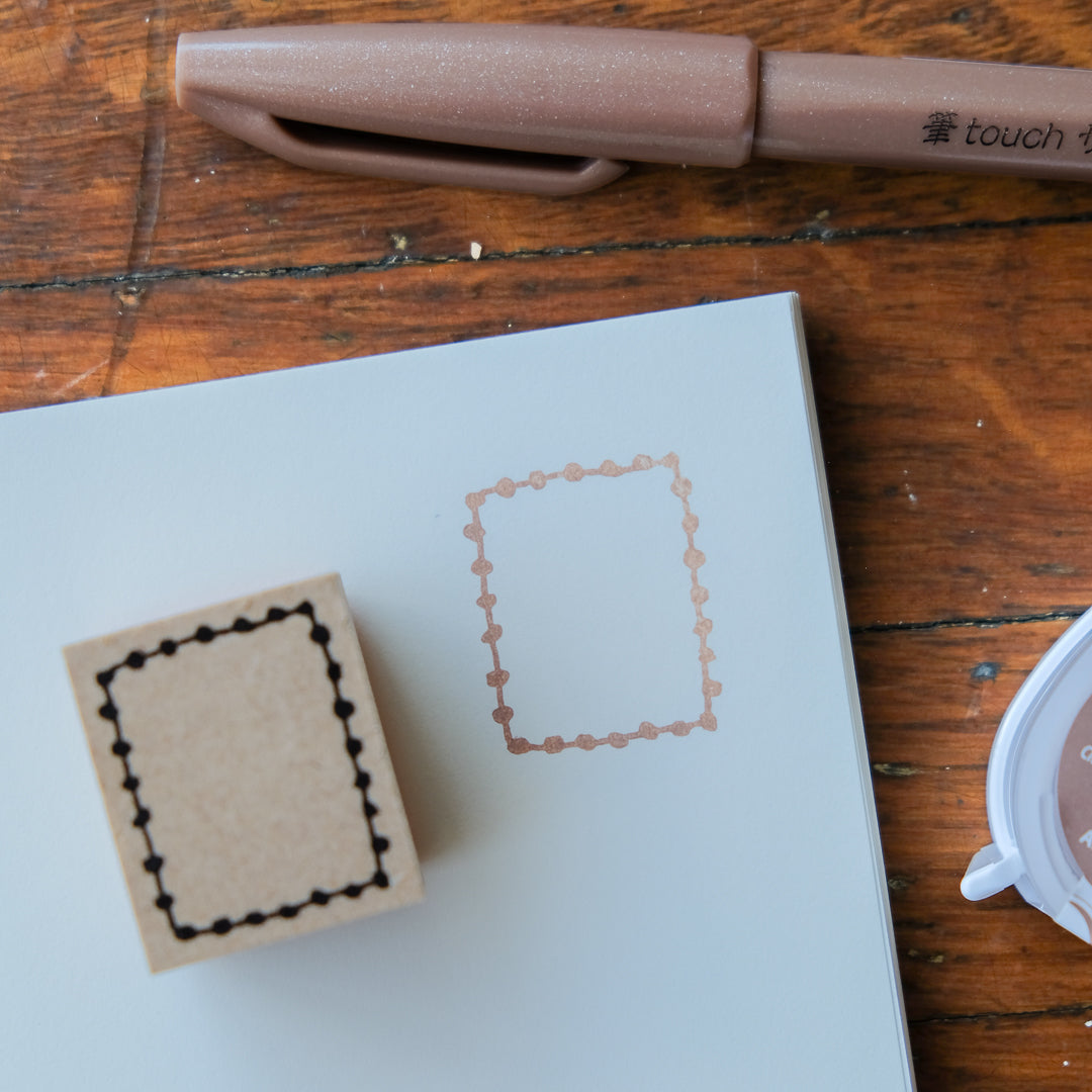 Kayonoko Rubber Stamp - Dots Square Frame Stamp