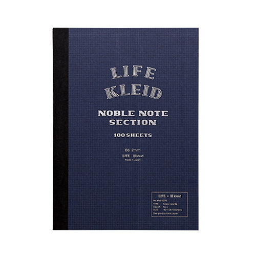 LIFE Kleid Noble Note 2mm Grid Notes B6 - Navy 100 Sheets