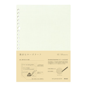 Kleid A5 Binder Refill Sheets - Cream 2mm Grid OK Fools