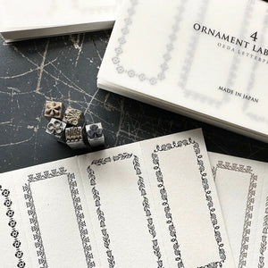 OEDA Letterpress 4 Ornament Label Book - Frame - LB025 Black
