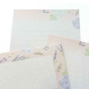 Furukawa Paper Co. Today's Letter Set - Blue Flowers and Fruits LLL465