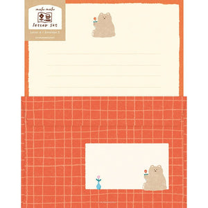 Furukawa Paper Co. Watashi-Biyori Letter Set - Mofumofukuma