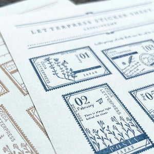 OEDA Letterpress Sticker Sheet - Stamp - LS001D Dark Blue