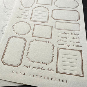 OEDA Letterpress Sticker Sheet - Frame - LS002B Bronze