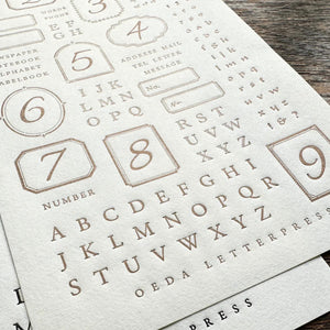 OEDA Letterpress Sticker Sheet - LS003B Bronze