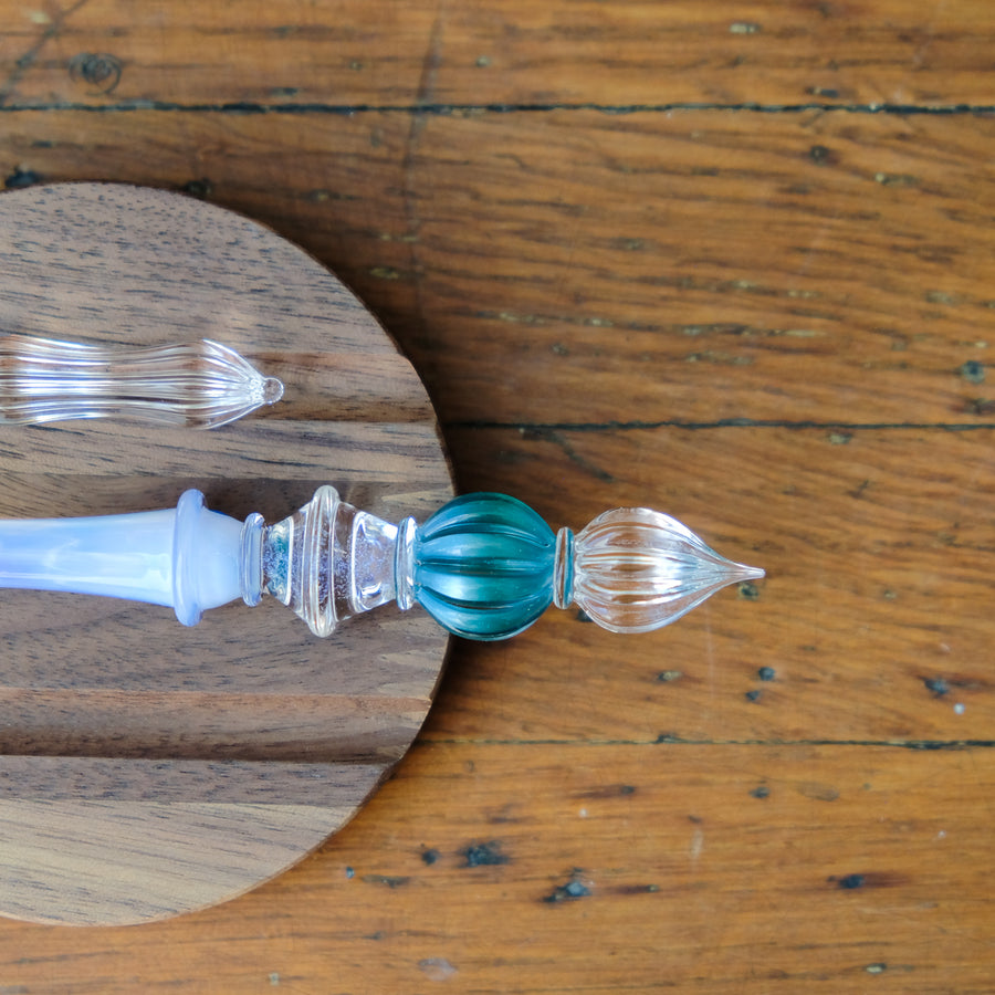 Glass Pen - LUC - Kugel Double Sided Blue