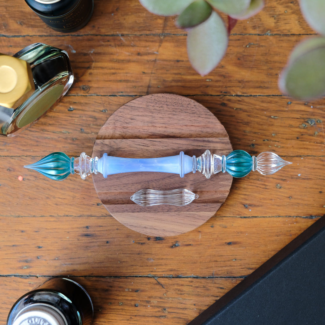 Glass Pen - LUC - Kugel Double Sided Blue