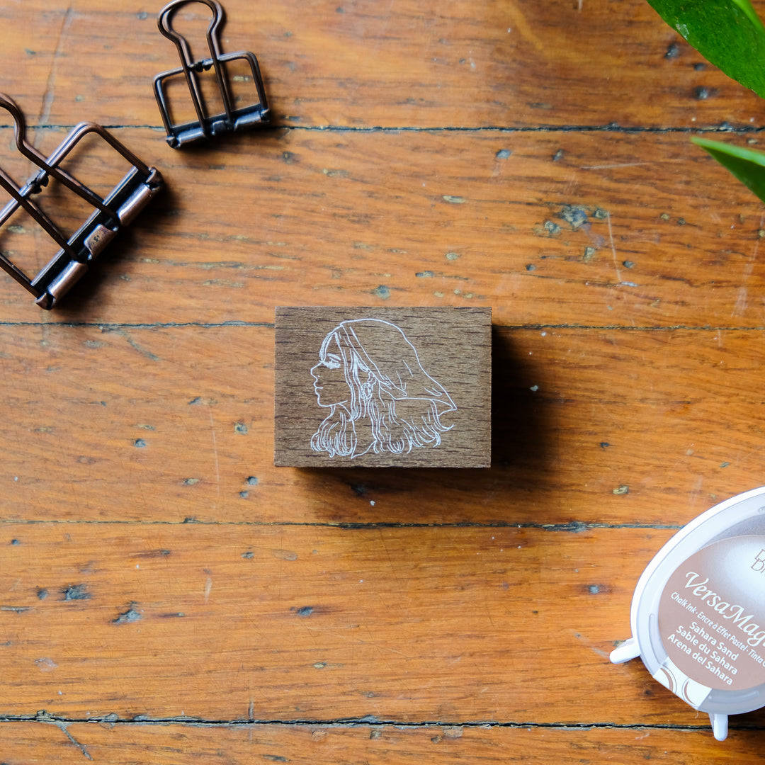 La Dolce Vita Rubber Stamp - Girl with Headscarf