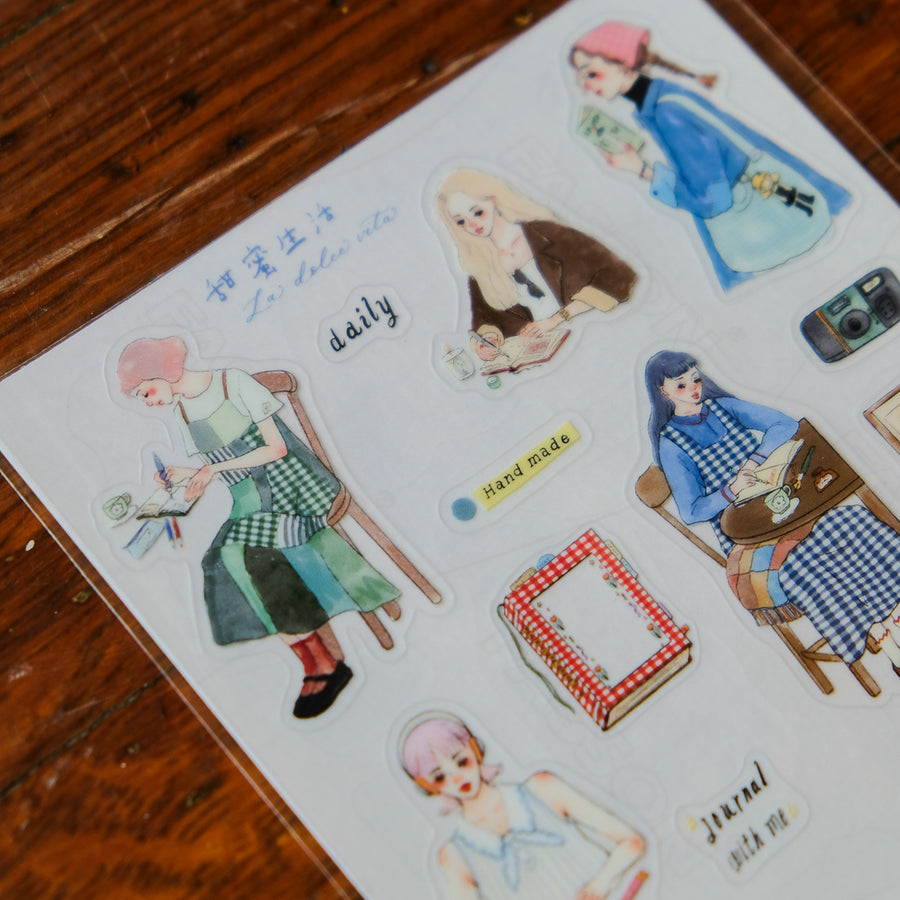 La Dolce Vita White & Transparent Sticker Set of 2 - Journal with Me