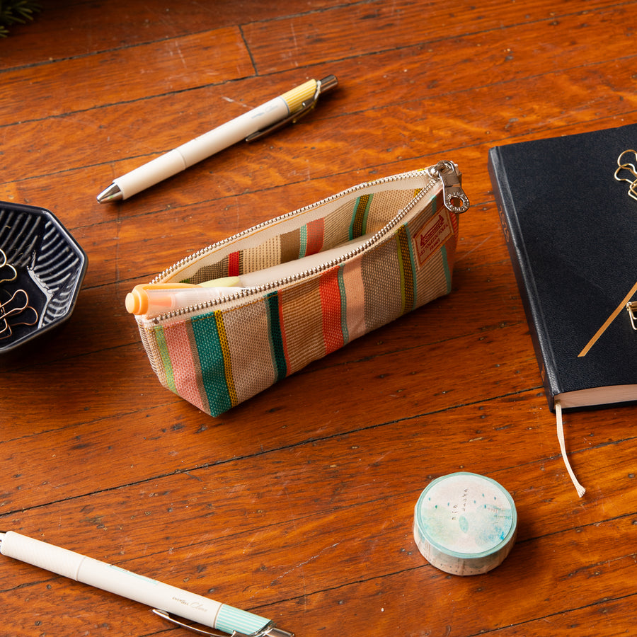 LTDS Gusseted Pen Pouch - PLAGE DE CABASSON Ecru Beige