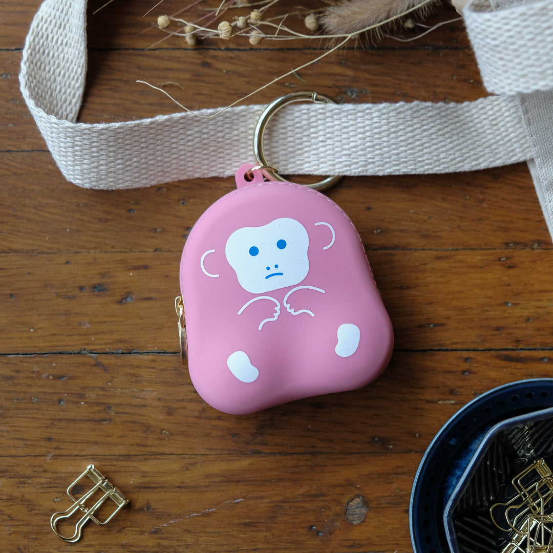LIHIT LAB. PuniLabo Mini Pouch Coffee Shop Animals Japan - A8820-4 Monkey