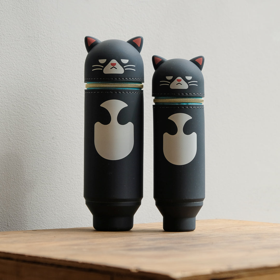 LIHIT LAB. PuniLabo Pen Case Coffee Shop Animals - A8812-1 LG Black Cat