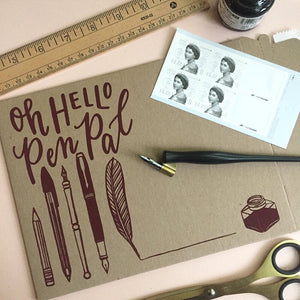 Love Lettering Decorative Mailer - Oh Hello Pen Pal 7 x 9"