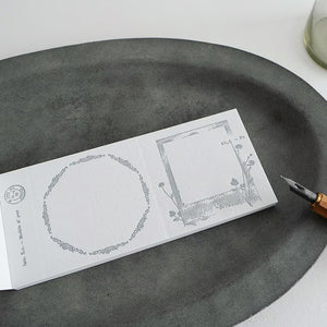 Yohaku Letterpress Memo Pad - M-135 Collection GRAY