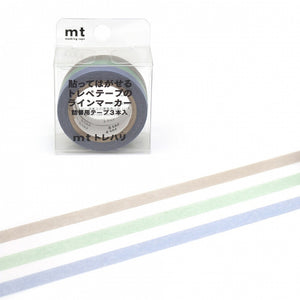 mt Trehari Washi Tape Cutter REFILL TAPE - Set B Blue Green Sepia