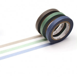 mt Trehari Washi Tape Cutter REFILL TAPE - Set B Blue Green Sepia