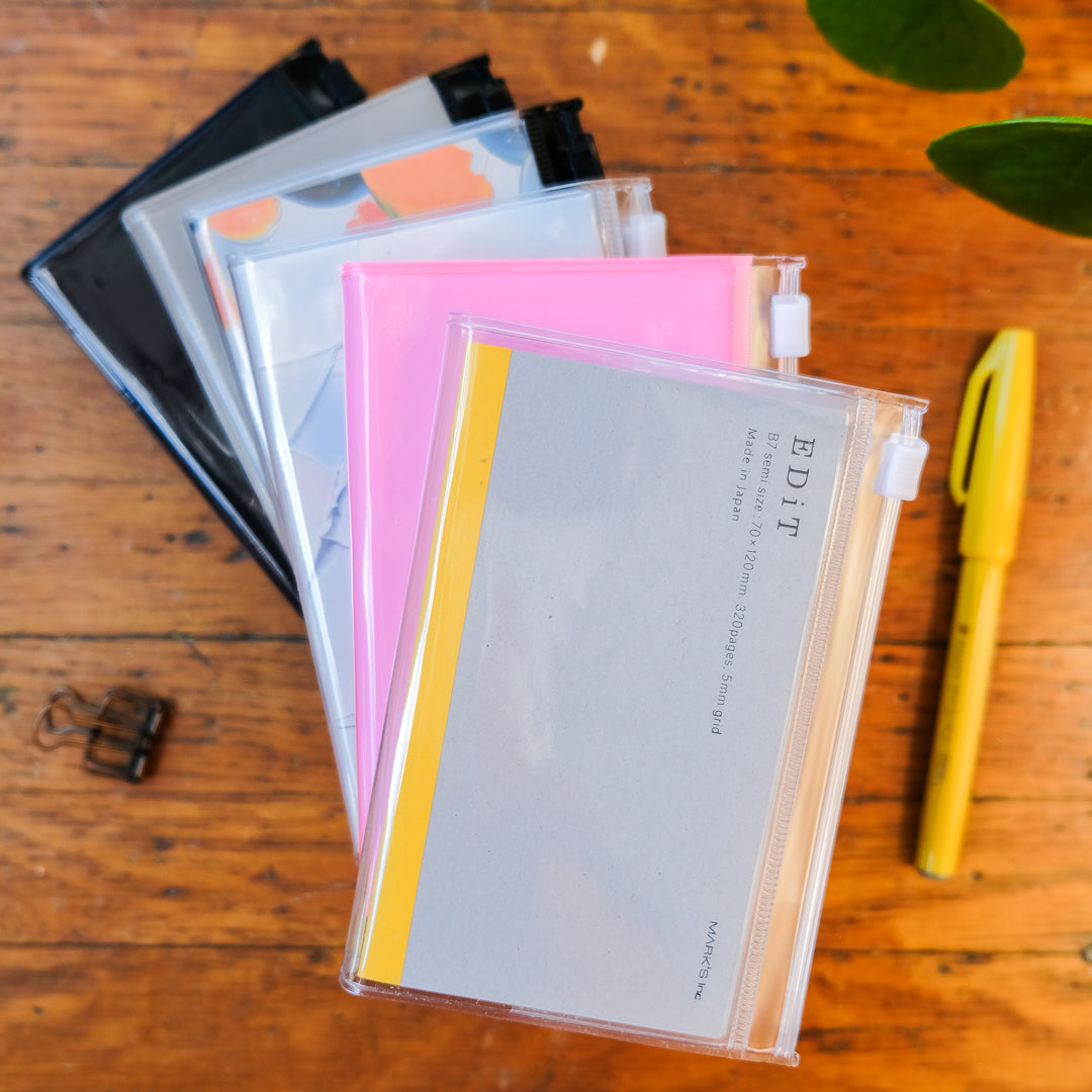 Mark's EDiT B7 Grid Notebook with Cover - Light Latte