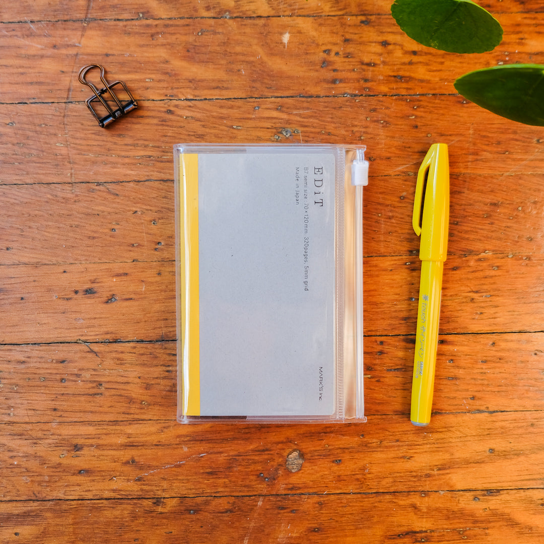 Mark's EDiT B7 Grid Notebook B7 with Cover - Clear