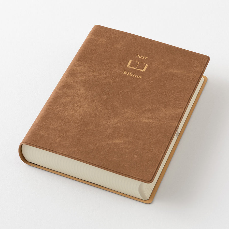 PRE ORDER Midori 2027 Hibino A6 Daily Planner - Camel