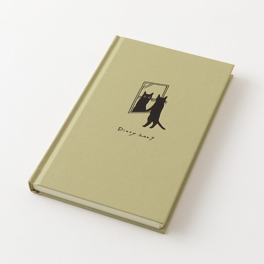 PRE ORDER Midori 2027 Book Style Diary - Cat Beige