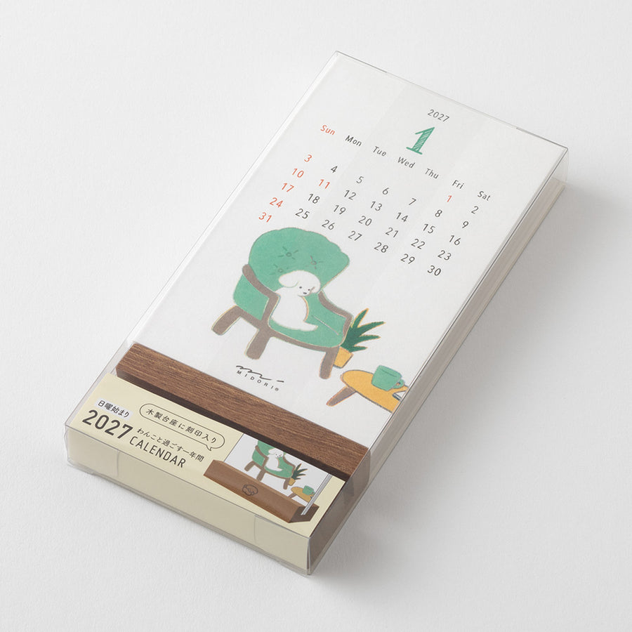 PRE ORDER Midori 2027 Stand Up Calendar - Dog